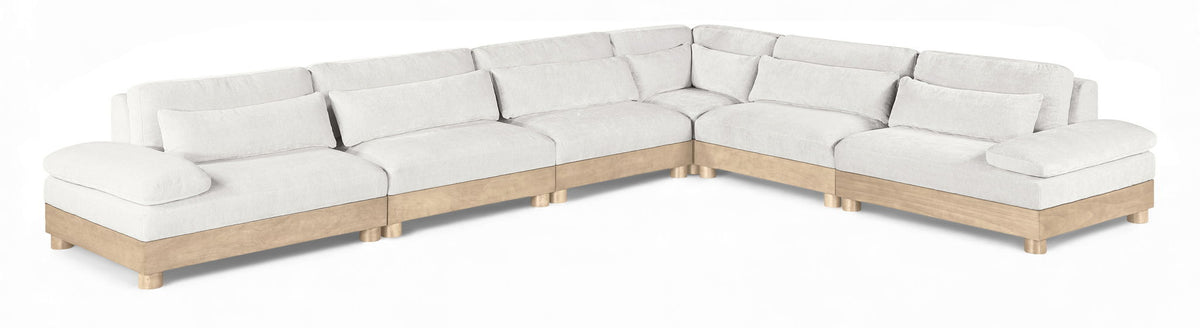 Turin - Chenille Fabric Upholstered Modular Sectional - White