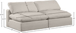 Comfy - Linen Modular Armless Sofa 2 Seats