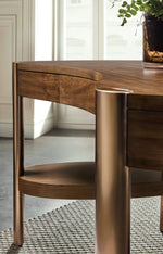 Eleana - Writing Desk - Medium Wood / Gold