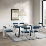 Kai Anastasia - Rectangular Glass Dining Table Set - Brushed Base