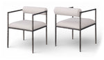 Axis - Linen Textured Beige Fabric Upholstered Dining Chair (Set of 2)