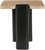 Ravenna - Genuine Travertine Top And Oak Wood Base Table