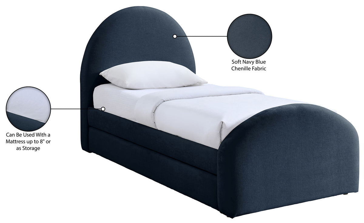 Andaz - Chenille Fabric Upholstered Trundle Bed