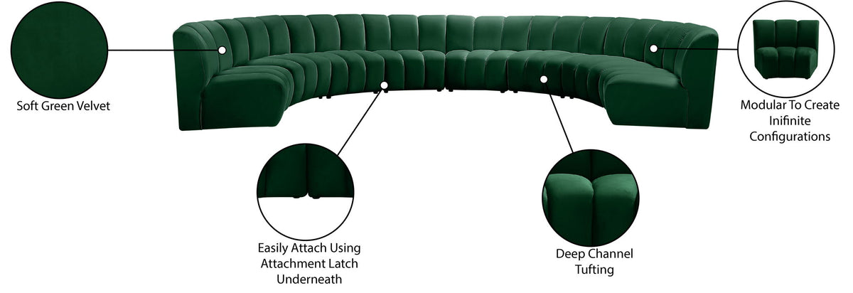 Infinity - 8 Piece Velvet Modular Sectional