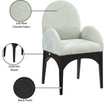 Waldorf - Chenille Dining Arm Chair With Black Legs