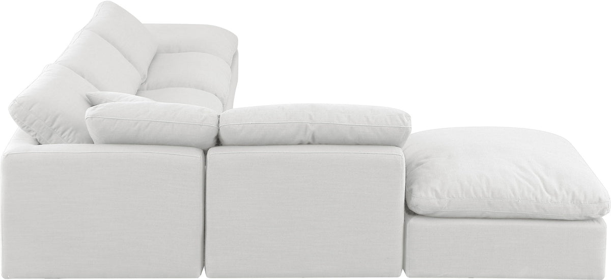 Indulge - Linen 6 Piece Modular Armless Sectional - White