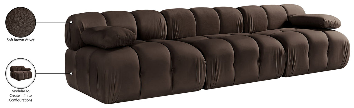 Orin - Velvet 3 Piece Modular Sofa