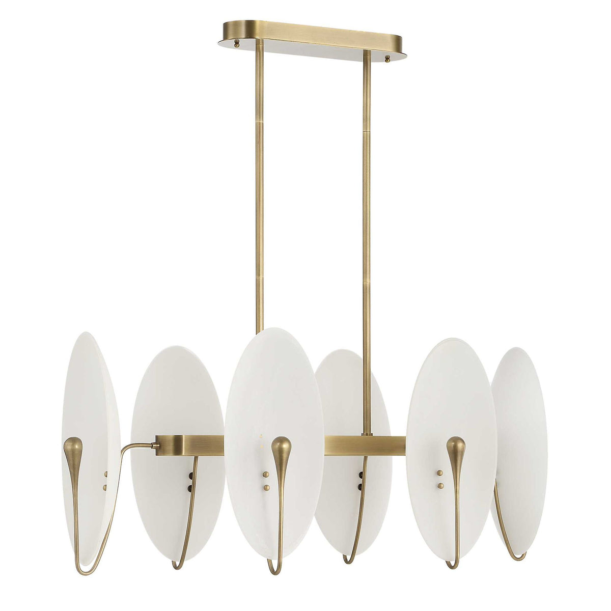 Opal Wand - Pendant - Light Antique Brass / White