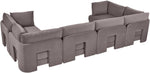 Hammond - Velvet Performance Fabric Upholstered 6 Piece U-Shaped Sectional