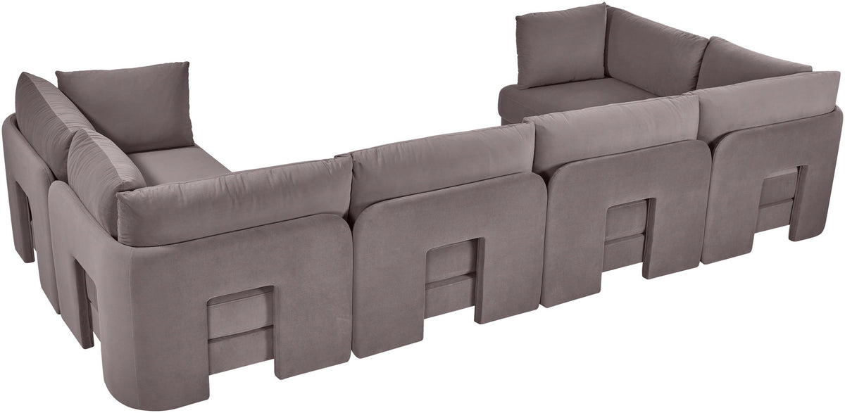 Hammond - Velvet Performance Fabric Upholstered 6 Piece U-Shaped Sectional