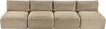 Shaggy - Fabric 4 Seat Modular Armless Sofa