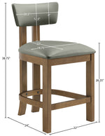 Lavrin - Vegan Leather Upholstered Counter Stool (Set of 2) - Walnut Base