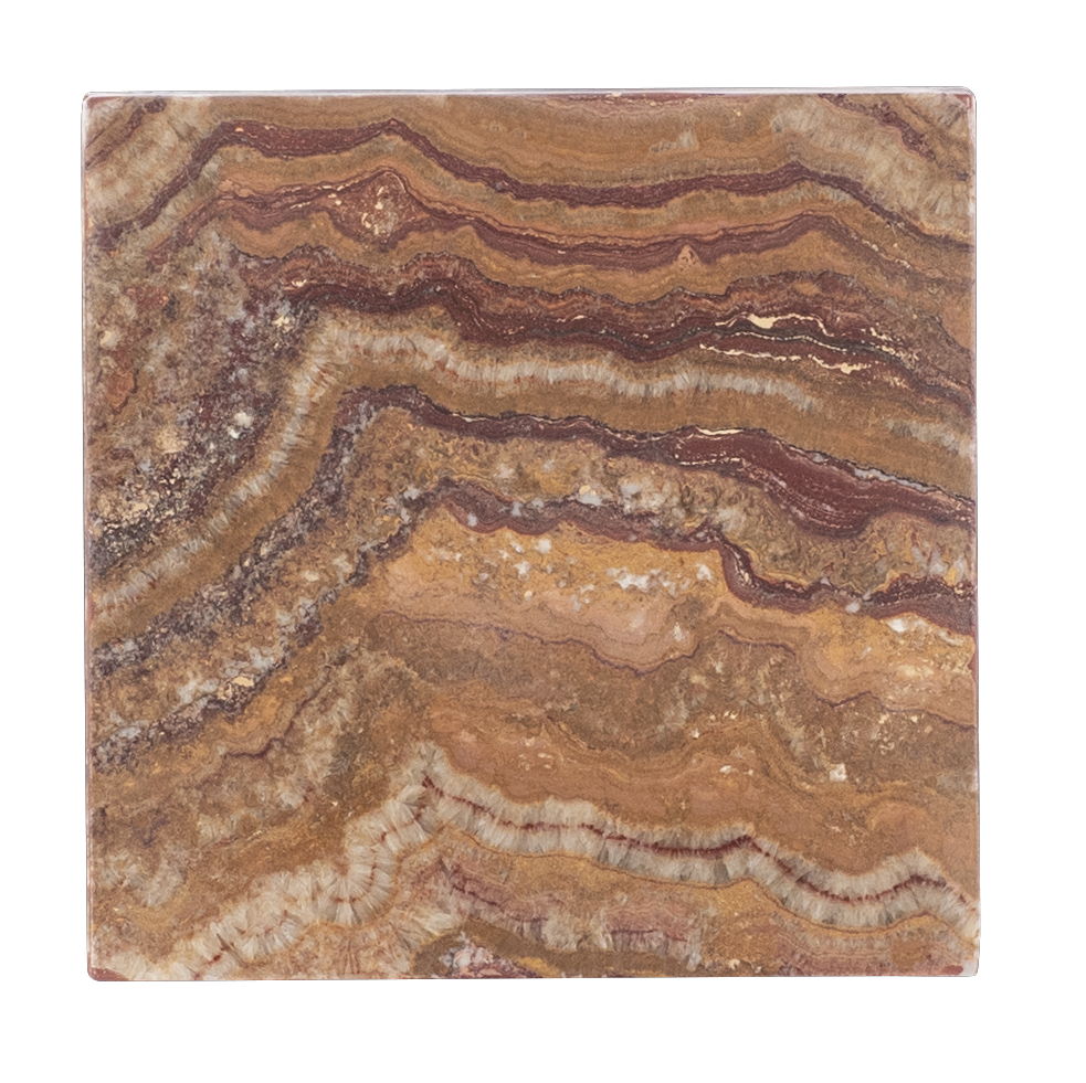 Melange - Denys Spot Table - Red / Light Brown