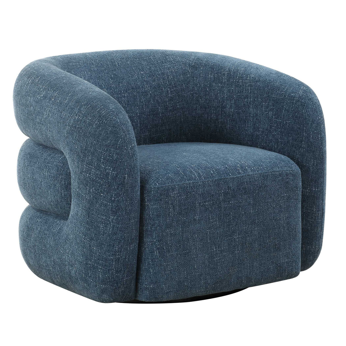 Junie - Swivel Barrel Chair - Blue
