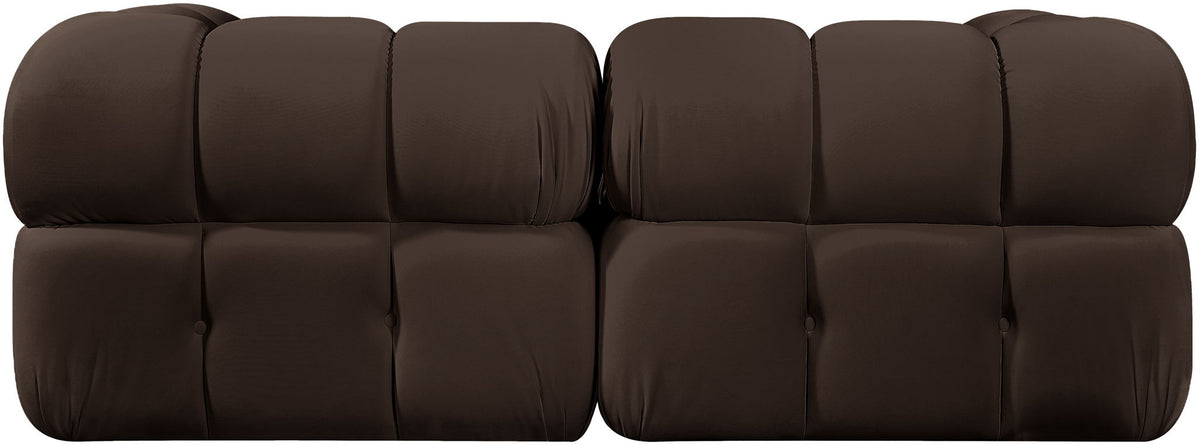 Orin - Velvet Performance Fabric Upholstered 2 Piece Modular Sofa (2 Corner Chairs)