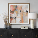 Uphill - Framed Abstract Print - Light Brown