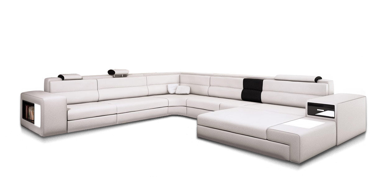 Bonded Leather Polaris Sectional Sofa in White by VIG Furniture - View 1