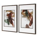 Velocity - Framed Abstract Prints (Set of 2) - Brown / Green / Red / White