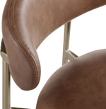 Lupita - Vegan Leather Upholstered Bar Stool With Brushed Gold Frame (Set of 2)