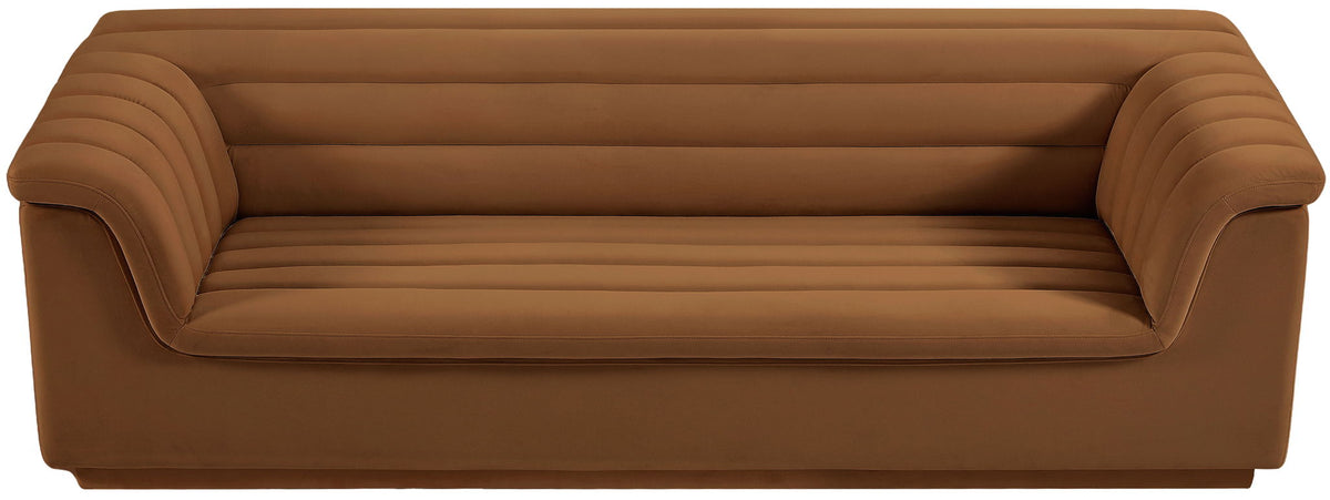 Cascade - Velvet Sofa - Saddle