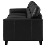 Scotland Faux Leather Upholstered Track Arm Sofa Black