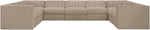 Rummi - Velvet Performance Fabric Upholstered 9 Piece Modular Sectional