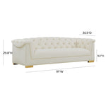 Farah - Velvet Sofa - Cream