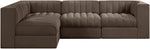 Rummi - Velvet Performance Fabric Upholstered 4 Piece Modular Sectional