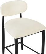 Riccio - Faux Leather Stool - Black Frame