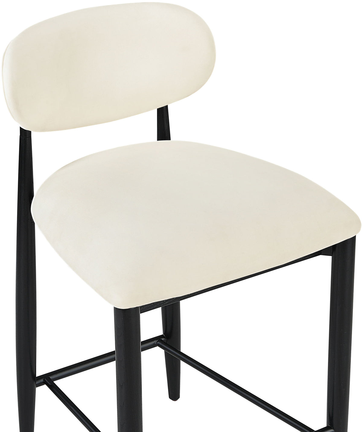 Riccio - Faux Leather Stool - Black Frame