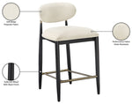 Riccio - Fabric Stool - Black Frame