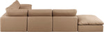 Comfy - 7 Piece Faux Leather Modular Corner Sectional - Tan