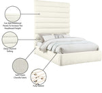 Adam - Chenille Fabric Bed With 89" Headboard