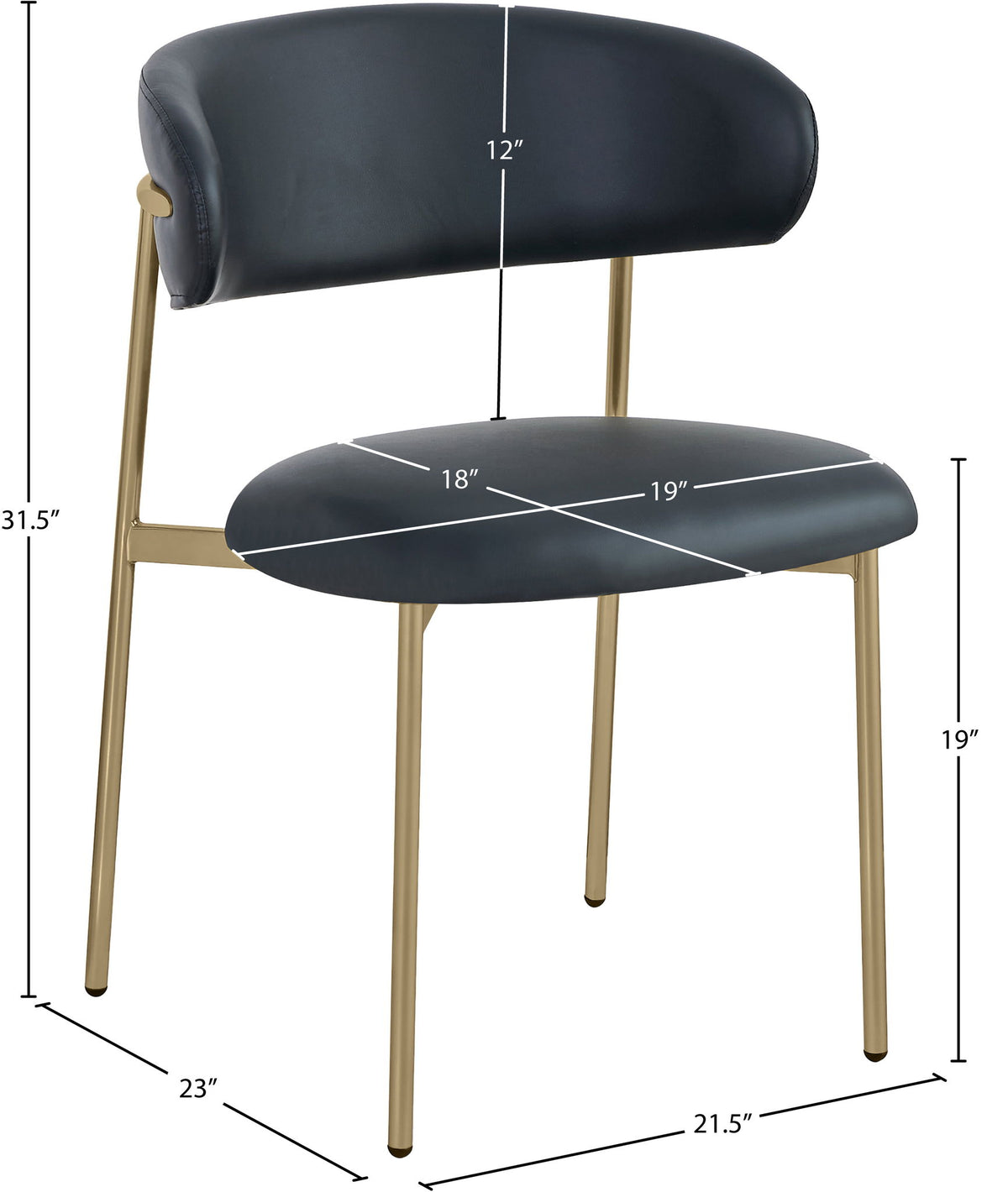 Lupita - Dining Chair With Brushed Gold Legs (Set of 2)
