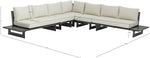 Maldives - 5 Piece Water Resistant Outdoor Patio Modular Sectional With Gray Base