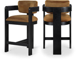 Sacha - Velvet Stool With Black Base