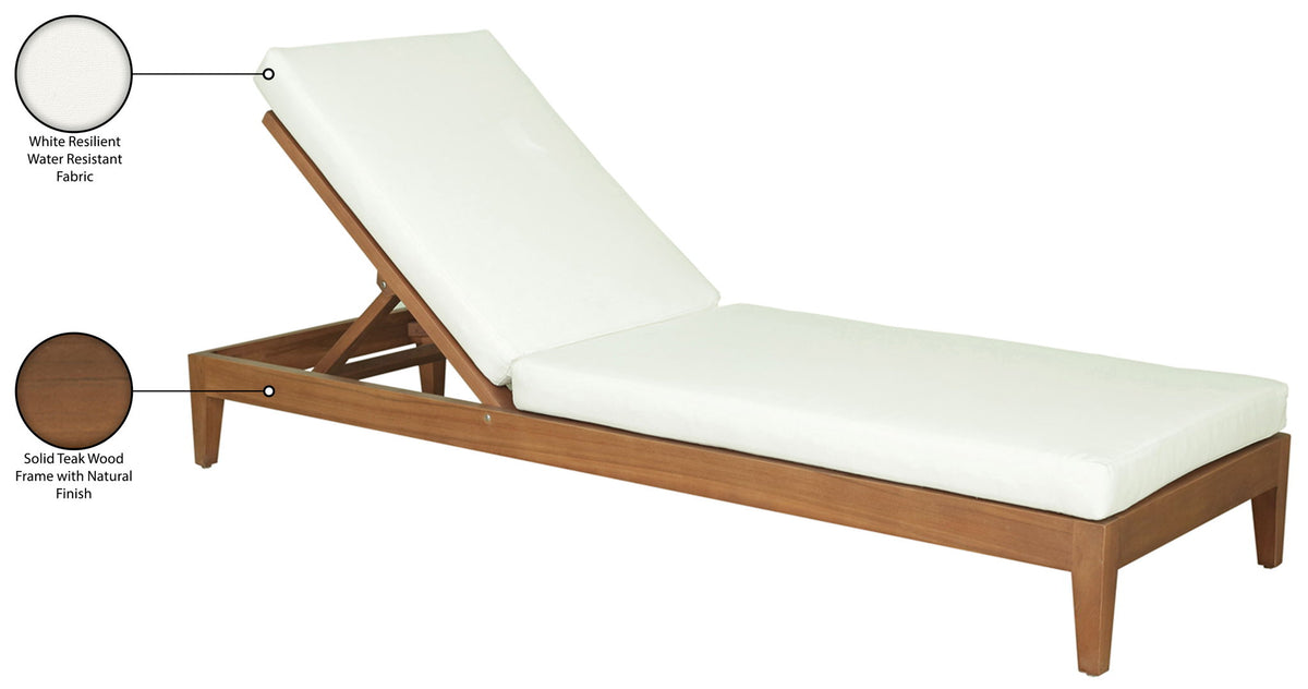 Mirella - Water Resistant Fabric Upholstered Outdoor Patio Chaise Lounge