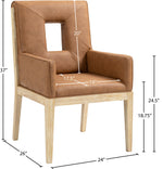 Gwendolyn - Faux Leather Dining Arm Chair With Natural Frame