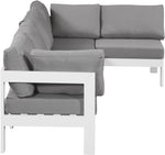 Nizuc - Outdoor Patio 5 Piece Modular Sectional With White Frame