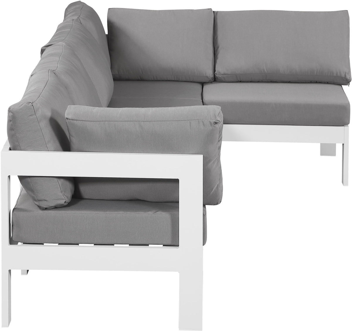 Nizuc - Outdoor Patio 5 Piece Modular Sectional With White Frame