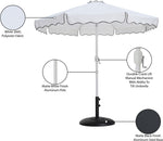 Amalfi - Patio Umbrella - Black Base / White Pole