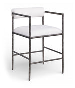 Axis - Linen Textured Cream Fabric Upholstered Counter Stool (Set of 2)