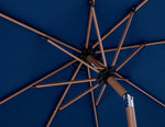 Fiji - Aluminum Patio Umbrella With Round White And Teak Base