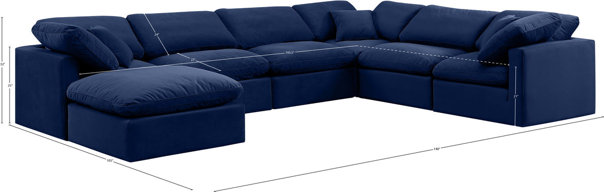 Indulge - Velvet 7 Piece Modular Sectional
