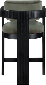 Sacha - Velvet Stool With Black Base