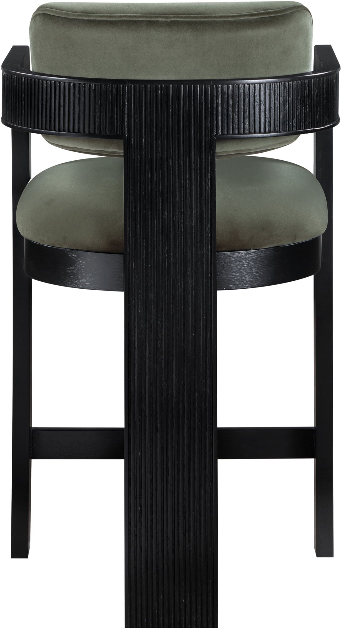 Sacha - Velvet Stool With Black Base