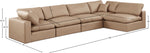 Comfy - 5 Piece Faux Leather Modular Sectional - Tan