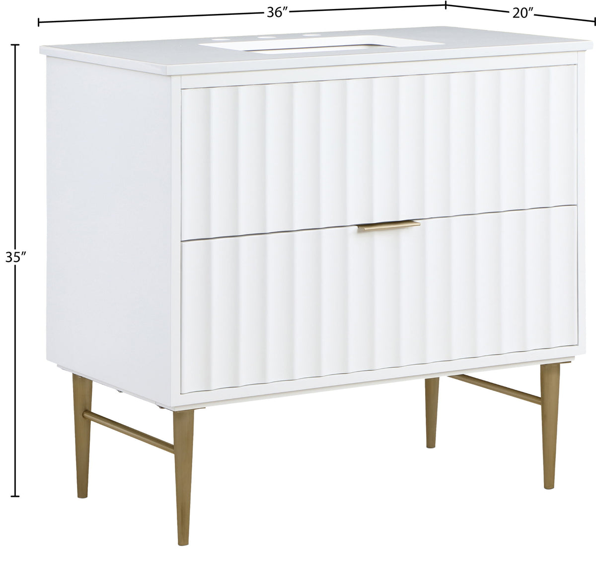Modernist - Bathroom Vanity With Gold Legs