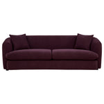 Delroy 3-Seat Stationary Sofa Aubergine Polyester Upholstery