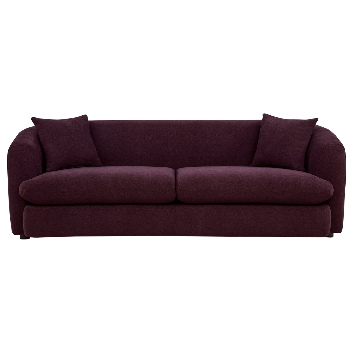 Delroy 3-Seat Stationary Sofa Aubergine Polyester Upholstery